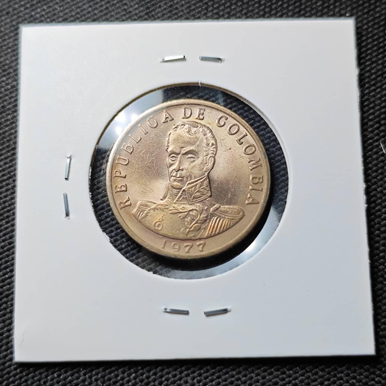 KK钱币收藏小铺 《套币 好品/批量散币专场》  2月预留时间 周末发货  1977哥伦比亚2比索 好品