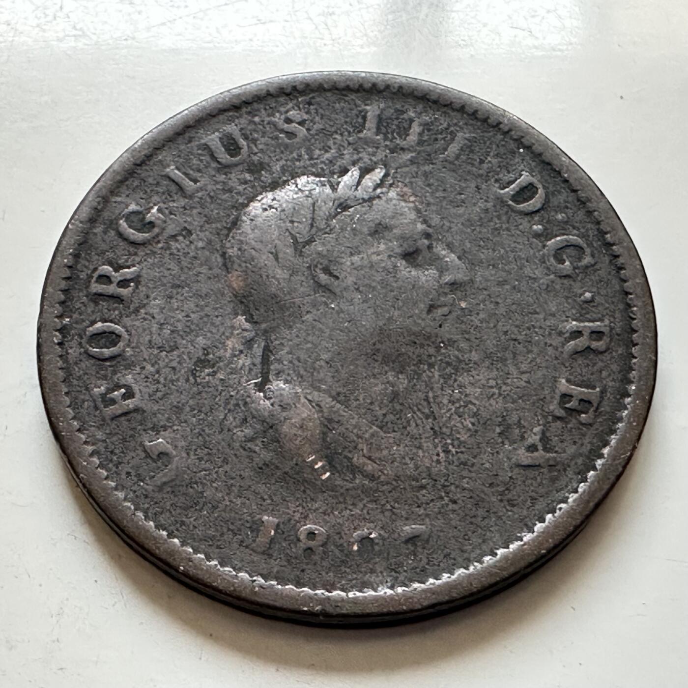 🌹外币初藏🌹🐯2026年第1场  每周二四六晚8️⃣点 接代拍 英国1807年乔治三世半便士 b