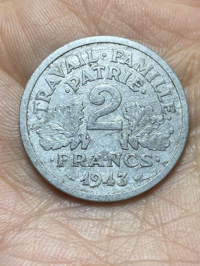 2026年第二场(总第一百七十一场）外国好品散币场(免佣金) - 法国1943年2法郎(维希傀儡政府时期，首发年仅发行2年)