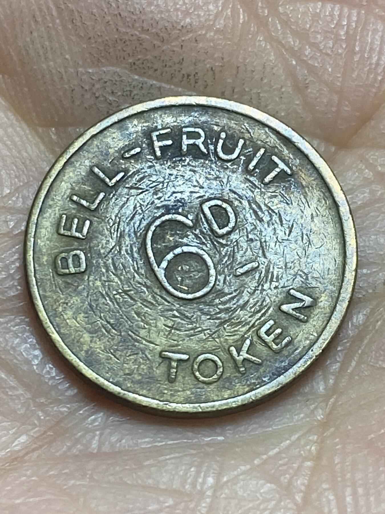 2026年第二场(总第一百七十一场）外国好品散币场(免佣金) 英国🇬🇧6便士娱乐代币(诺丁汉Bell-Fruit公司娱乐代币)