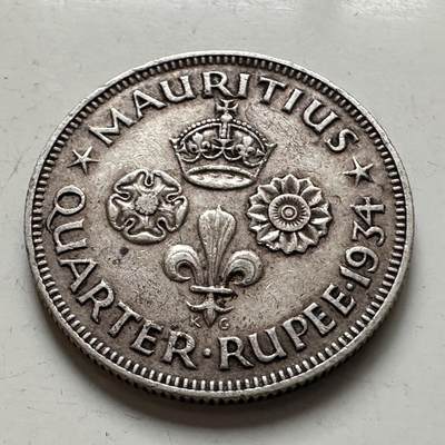 🌹外币初藏🌹🐯2026年第1场  每周二四六晚8️⃣点 接代拍 英属毛里求斯1934年1/4卢比银币