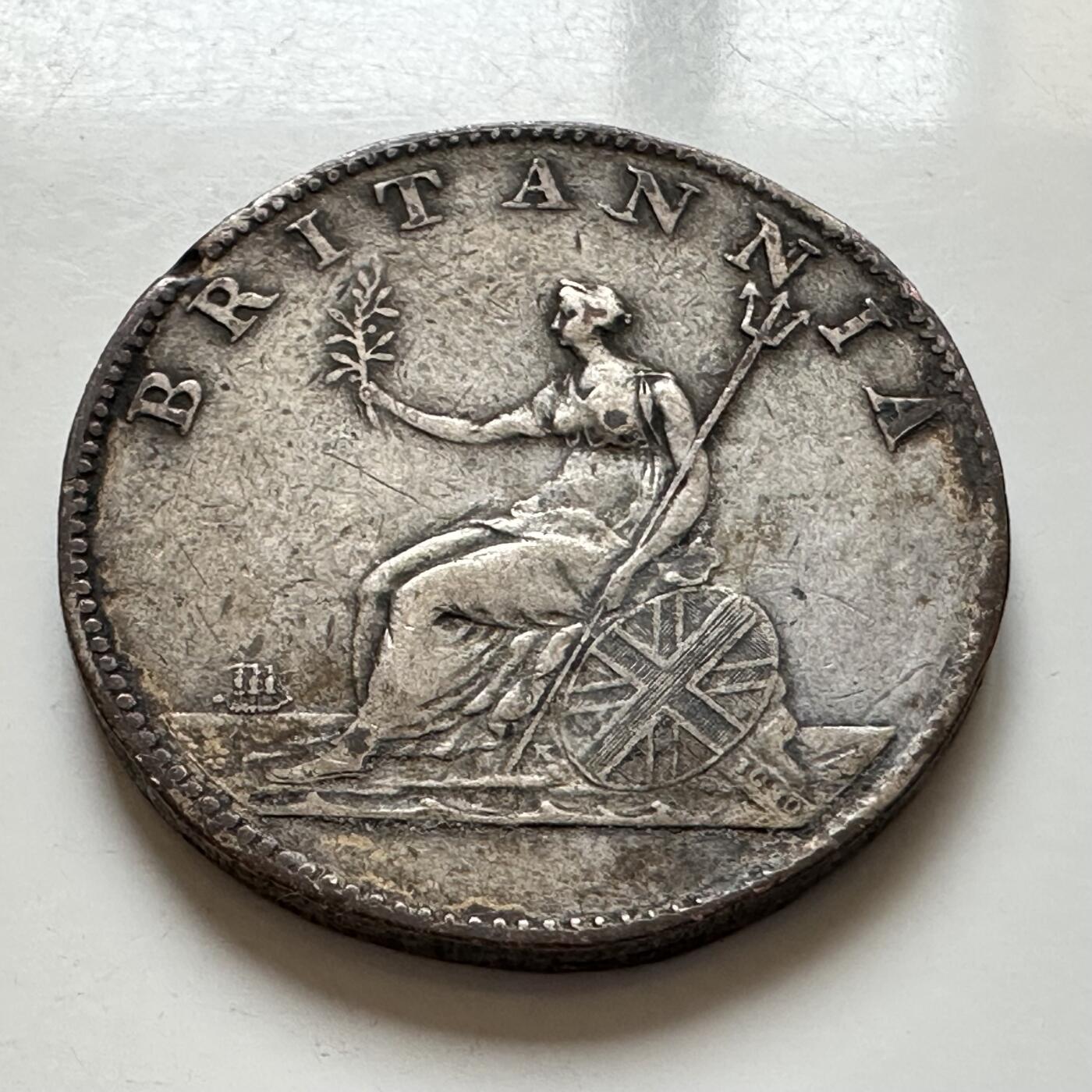 🌹外币初藏🌹🐯2026年第1场  每周二四六晚8️⃣点 接代拍 英国1807年乔治三世半便士 银包铜 细节几乎未磨损 以前应该是做把玩件装饰品的