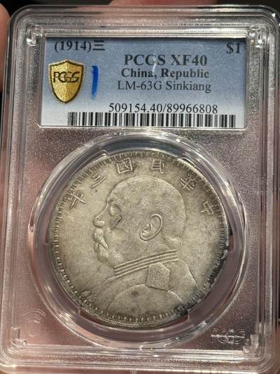 币然PCGS机制币专场第六场 - PCGS XF40原味新疆大头，盒子小磕