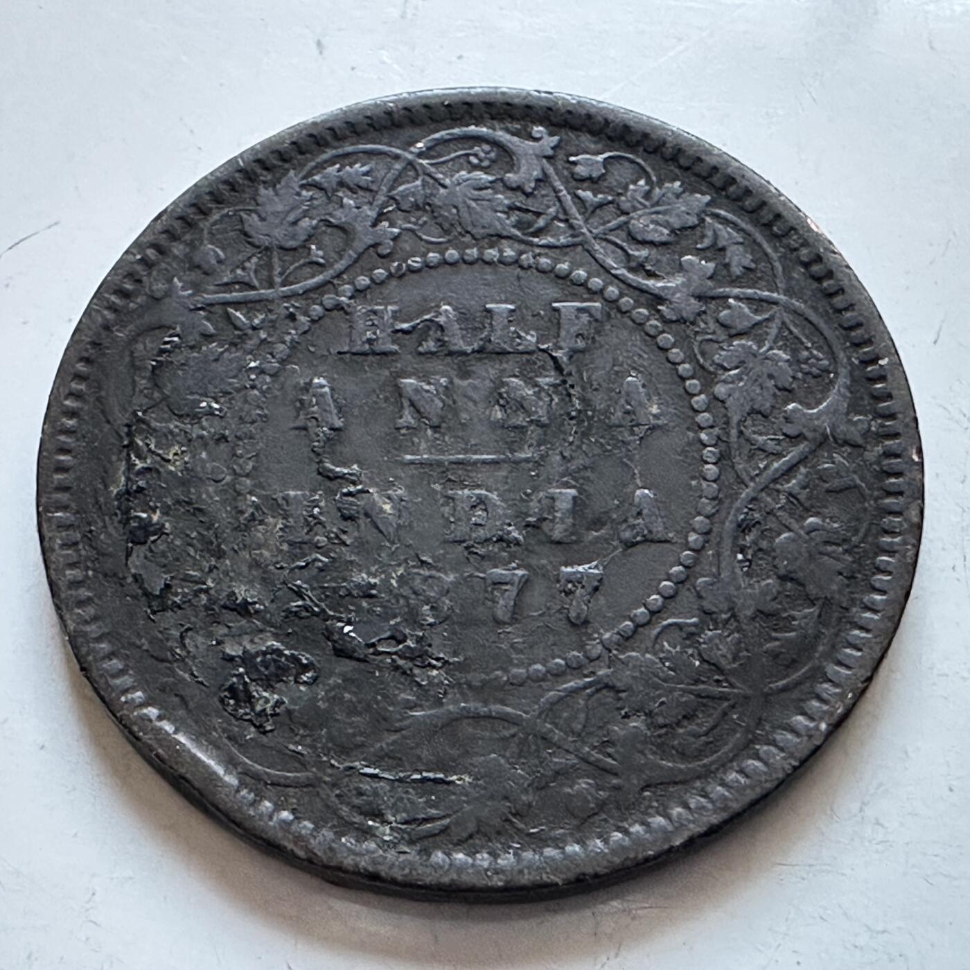 🌹外币初藏🌹🐯2026年第1场  每周二四六晚8️⃣点 接代拍 英属印度1877年1/2安娜