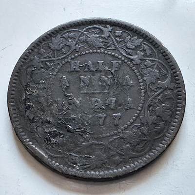 🌹外币初藏🌹🐯2026年第1场  每周二四六晚8️⃣点 接代拍 英属印度1877年1/2安娜