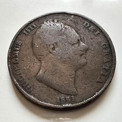 🌹外币初藏🌹🐯2026年第1场  每周二四六晚8️⃣点 接代拍 - 英国1831年威廉四世一便士 大铜币 c