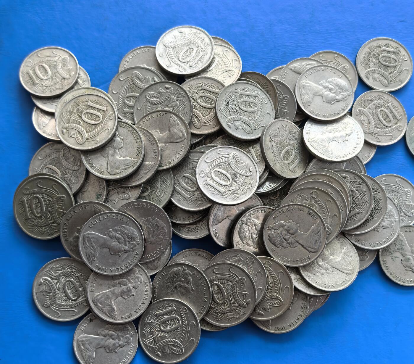 外国优质老铜币高银银币，周六九点倒数截拍，满百包邮，持续收拍 澳大利亚10分100个，564克