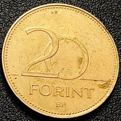 泉币菌-第158场-元旦欢乐场，开年第一场，新年快乐！（特修改截拍时间为23:30分） - 2012匈牙利２０福林黄铜硬币２６ｍｍ