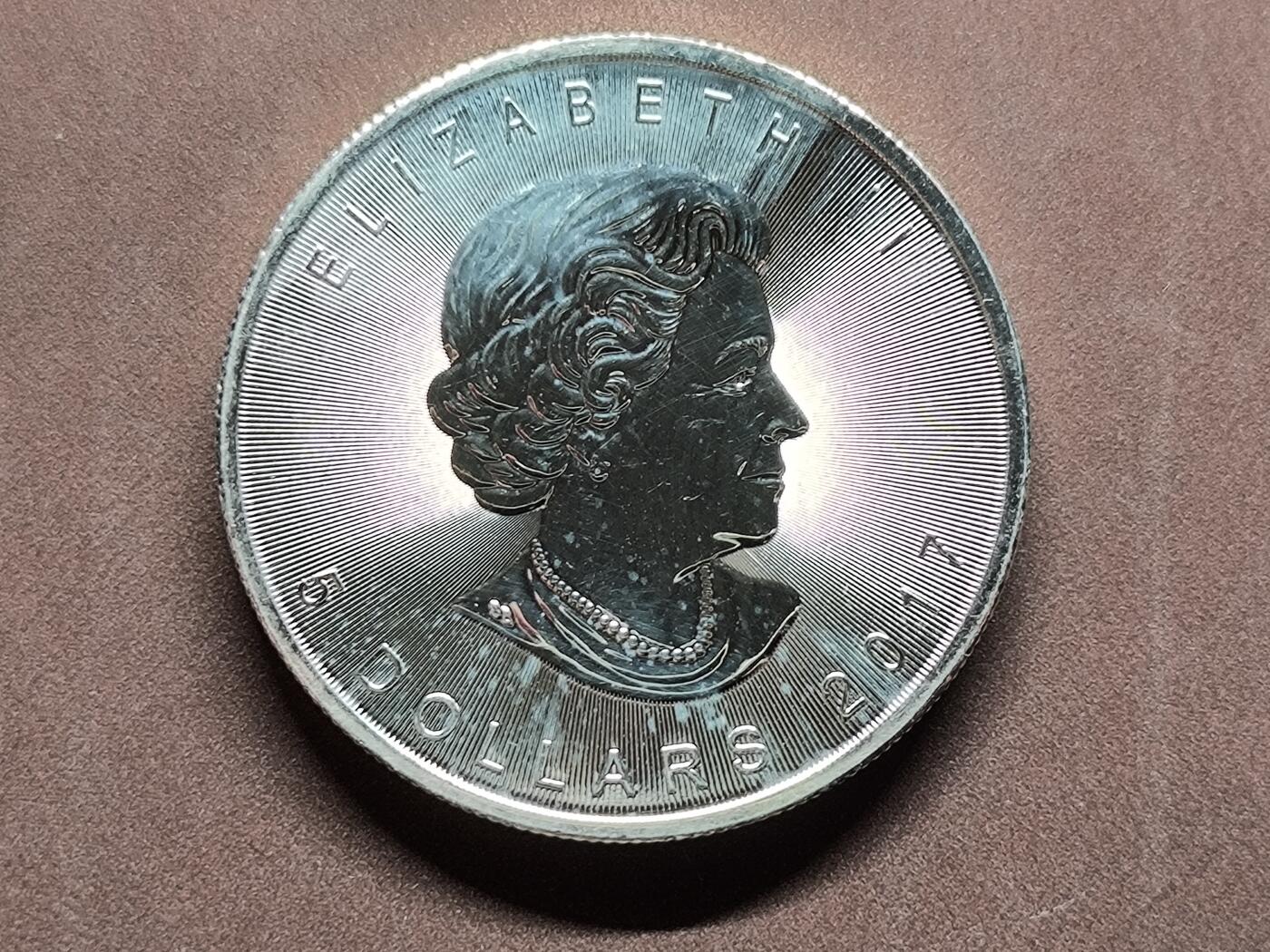 【日月同辉 第1场】元旦首场 无买家佣金 世界钱币 银币 【银币】2017年加拿大枫叶银币