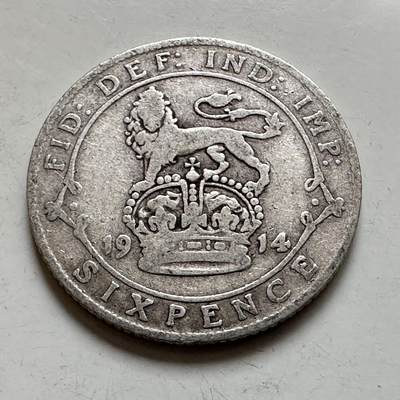 🌹外币初藏🌹🐯2026年第1场  每周二四六晚8️⃣点 接代拍 - 英国1914年6便士银币 高银