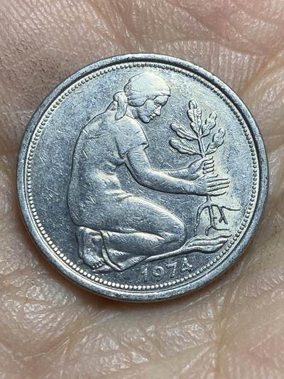 2026年第二场(总第一百七十一场）外国好品散币场(免佣金) - 德国🇩🇪1974年50芬尼(F标，斯图加特造，光边版)