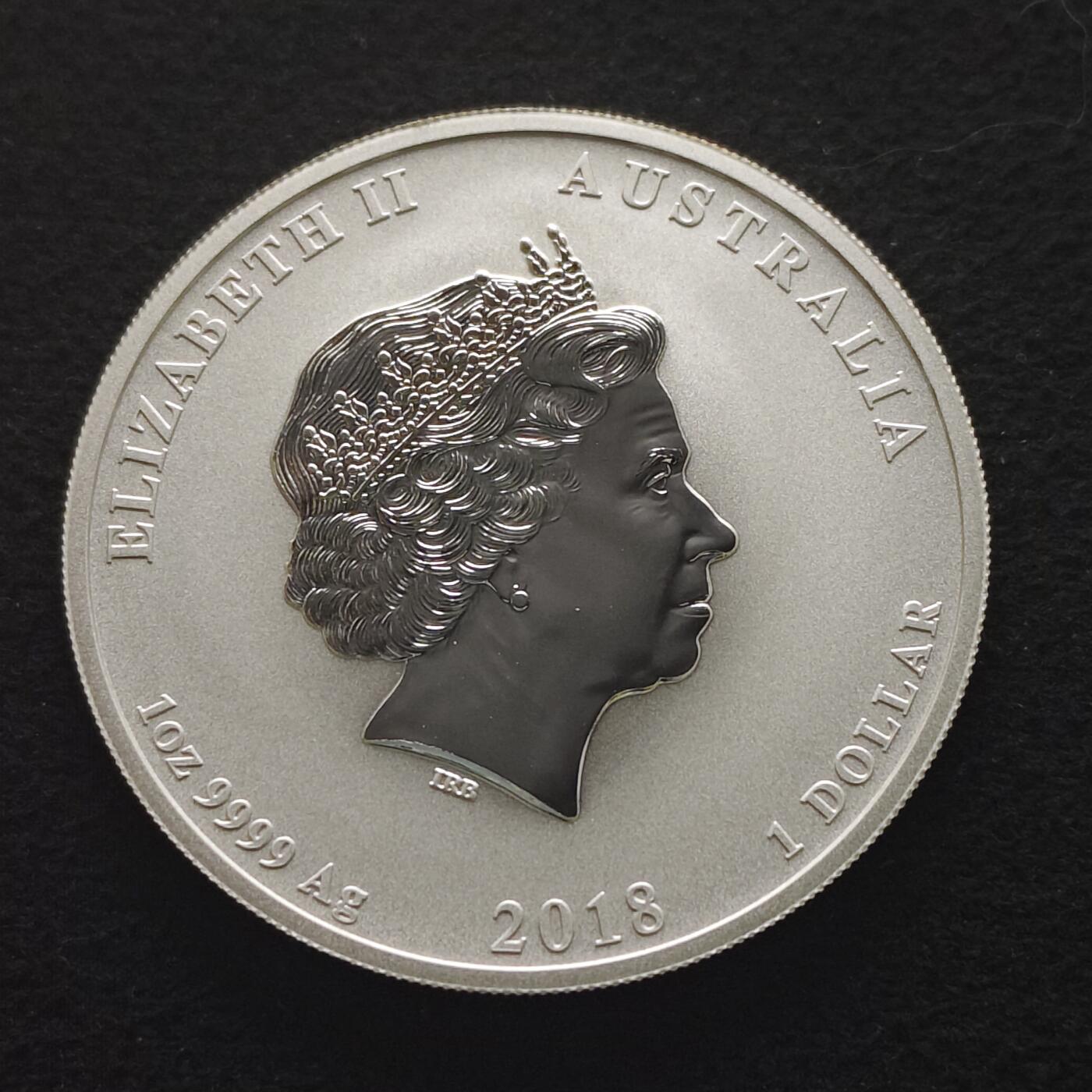 【全场包邮】纯粹捡漏拍491场（免费代拍第28场） 澳大利亚2018年1元龙虎1盎司（40毫米31.1克）克朗型纪念银币