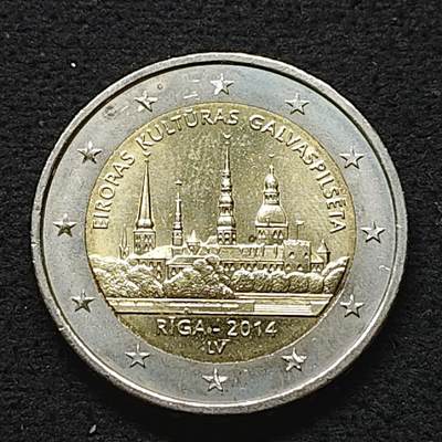 【全场包邮】纯粹捡漏拍490场（免费代拍第27场） - 拉脱维亚2014年2欧元欧洲文化之都里加双色纪念币