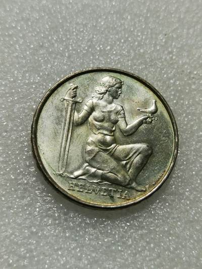 天下钱庄专场欢迎参拍 - 1936瑞士女神5法郎银币