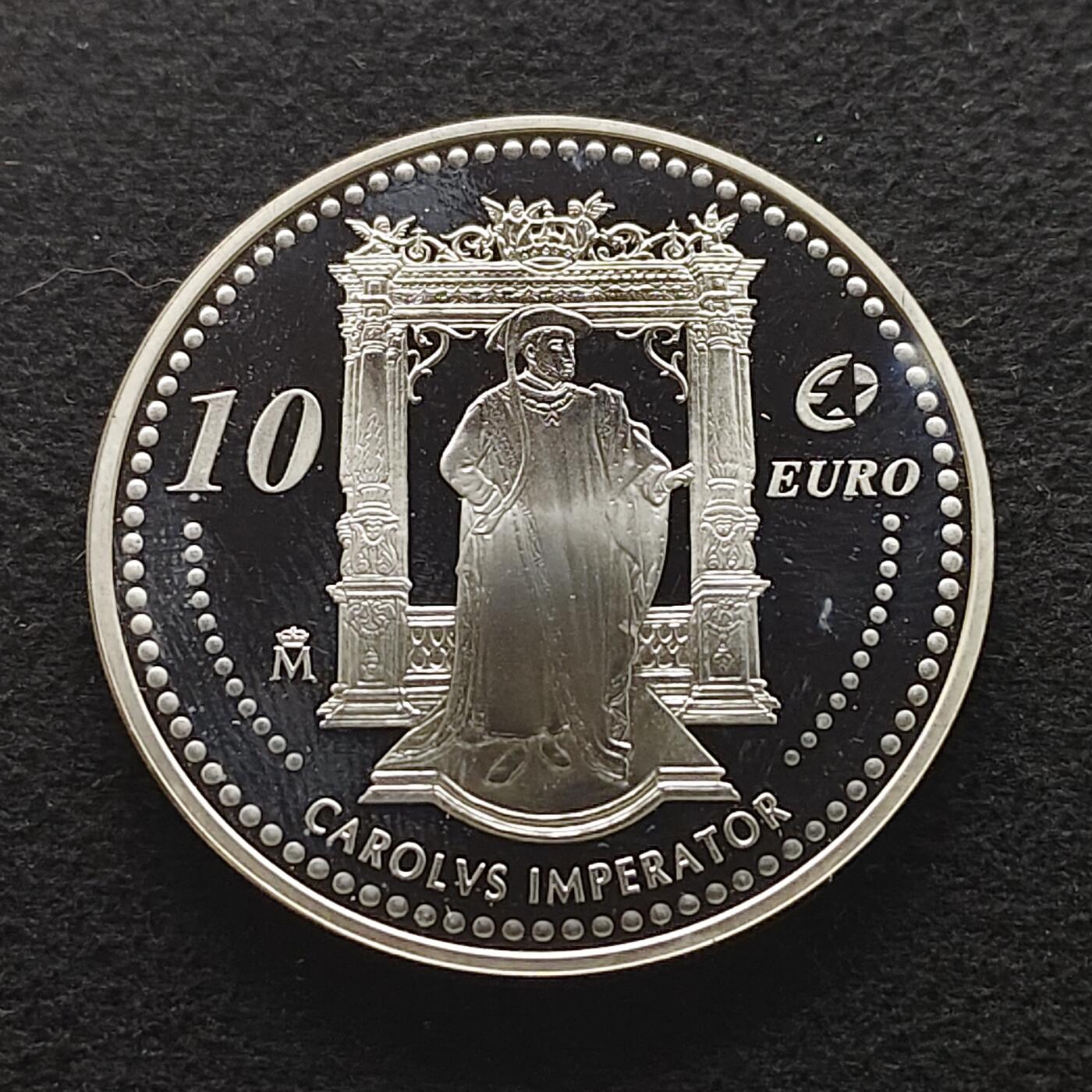 【全场包邮】纯粹捡漏拍491场（免费代拍第28场） 西班牙2006年10欧元查理五世精制（40毫米27克）纪念银币