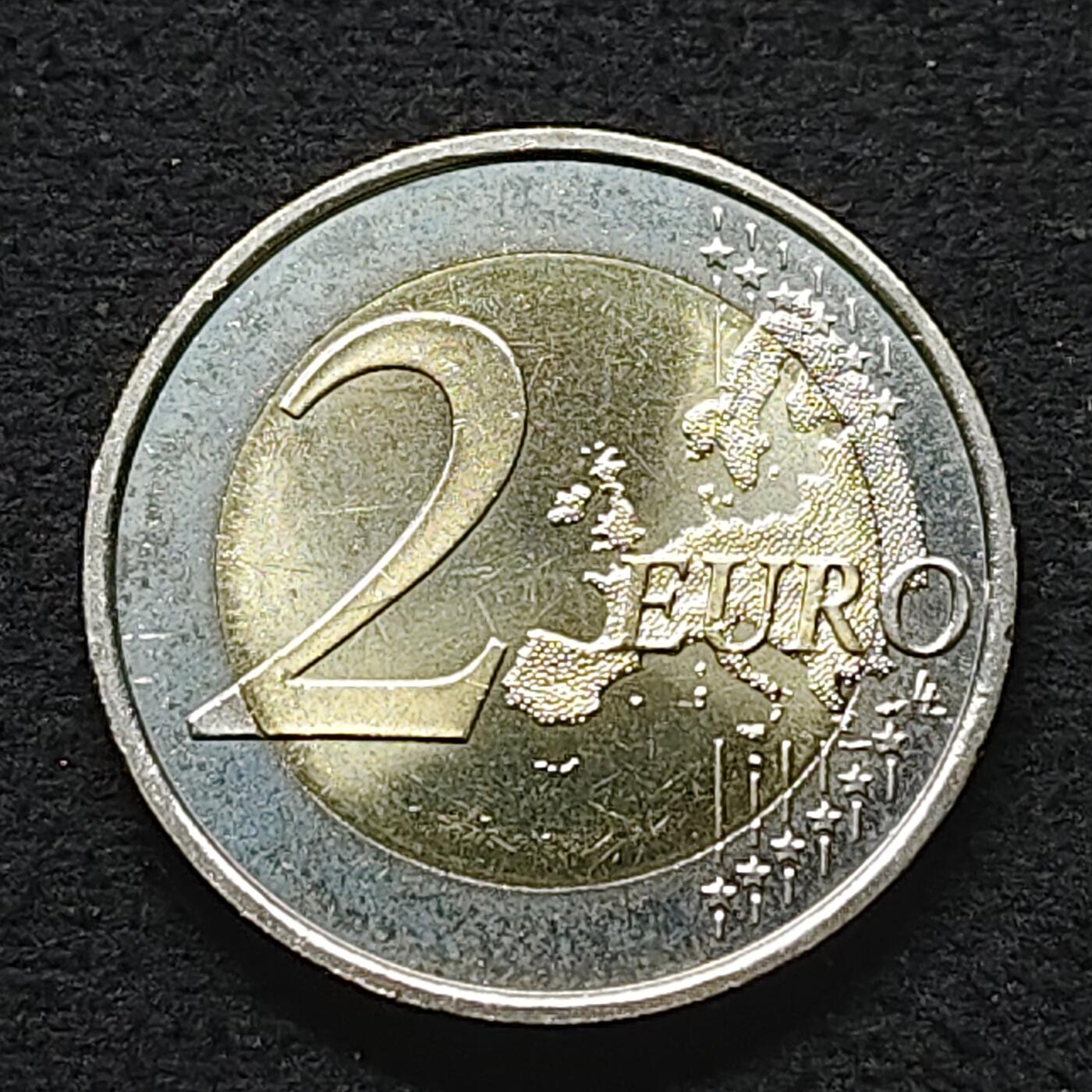 【全场包邮】纯粹捡漏拍490场（免费代拍第27场） 西班牙2014年2欧元费利佩六世继承王位双色纪念币