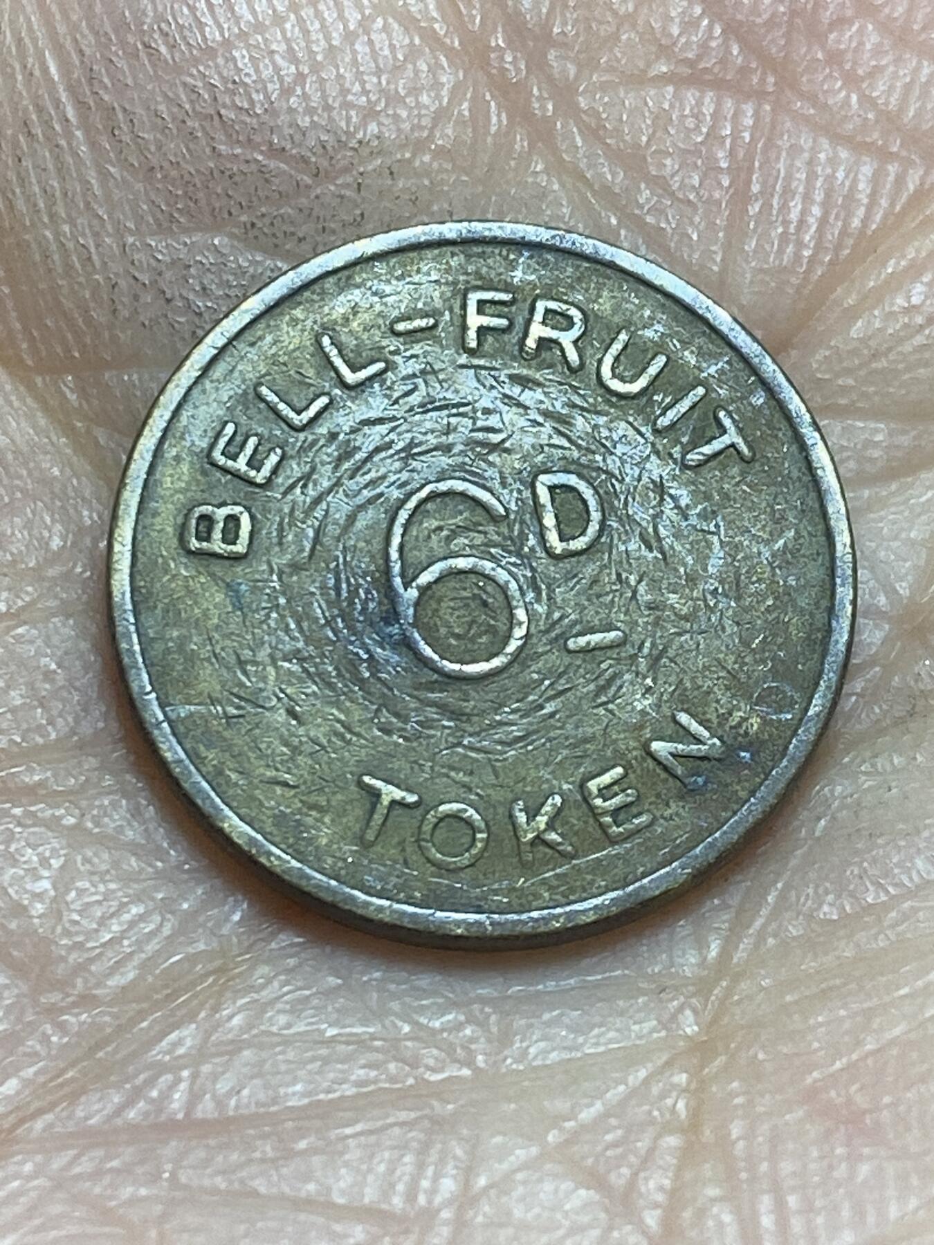 2026年第二场(总第一百七十一场）外国好品散币场(免佣金) 英国🇬🇧6便士娱乐代币(诺丁汉Bell-Fruit公司娱乐代币)