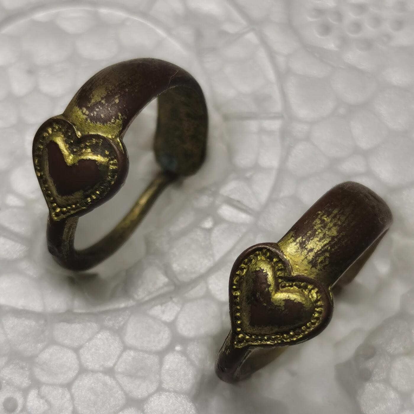 杂件专场92期 清末民国时期鎏金耳环一对，带款