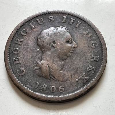 🌹外币初藏🌹🐯2026年第1场  每周二四六晚8️⃣点 接代拍 - 英国1806年乔治三世半便士