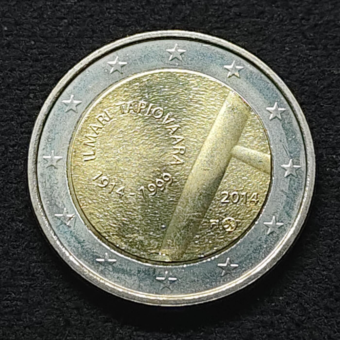 【全场包邮】纯粹捡漏拍490场（免费代拍第27场） 芬兰2014年2欧元设计大师塔佩瓦拉诞生100周年双色纪念币