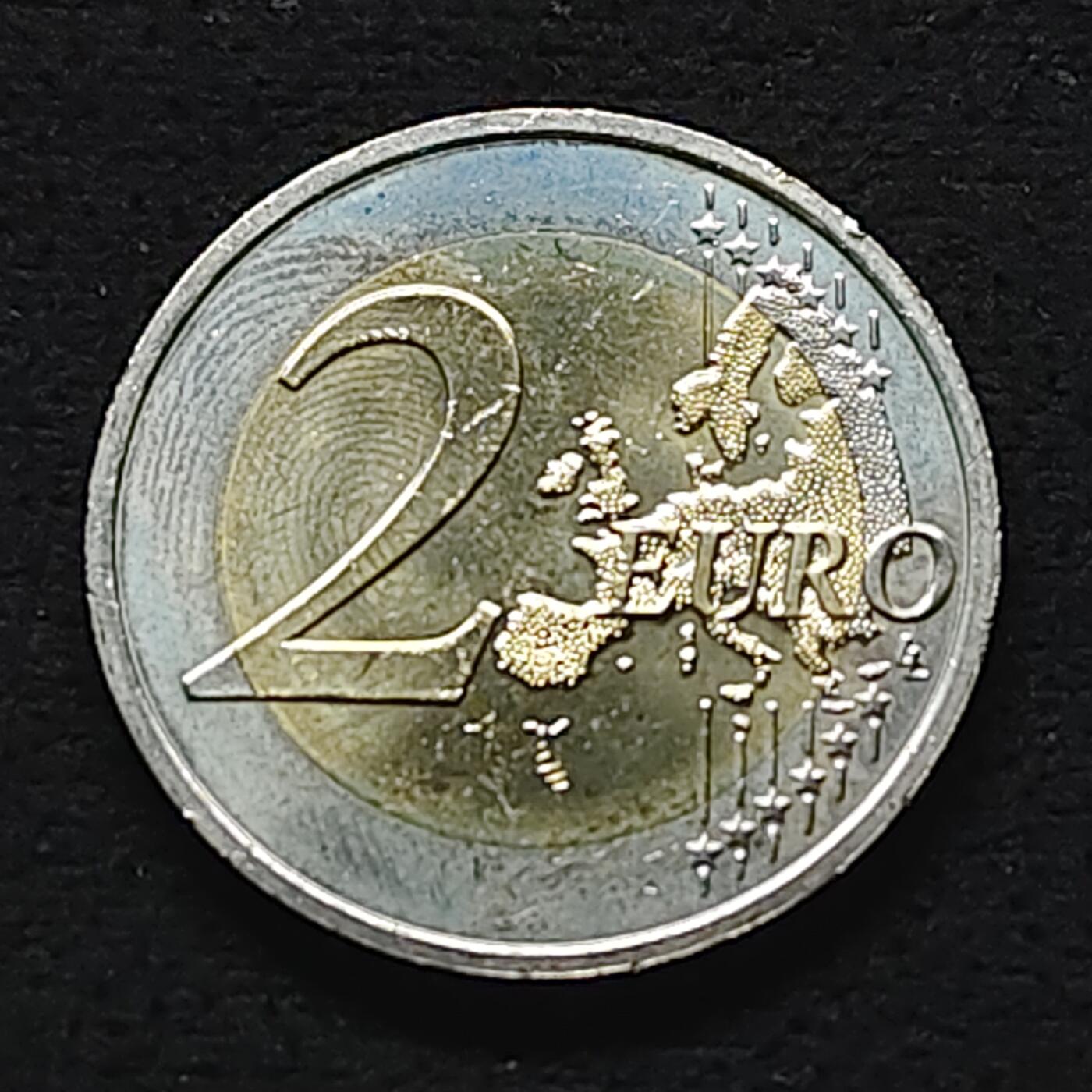 【全场包邮】纯粹捡漏拍490场（免费代拍第27场） 斯洛伐克2014年2欧元加入欧盟10周年双色纪念币