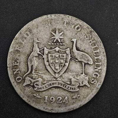 【淘币小摊】实时拍第八百三十八拍   散币银币场   满百包邮可预留二周 每周一统一发货   - 澳大利亚1924年乔治五世弗洛林银币参考银价208