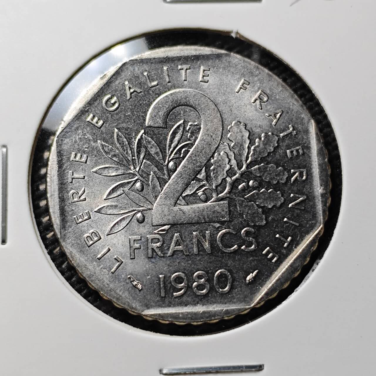 KK钱币收藏小铺 《套币 好品/批量散币专场》  2月预留时间 周末发货  1980法国2法郎 好品