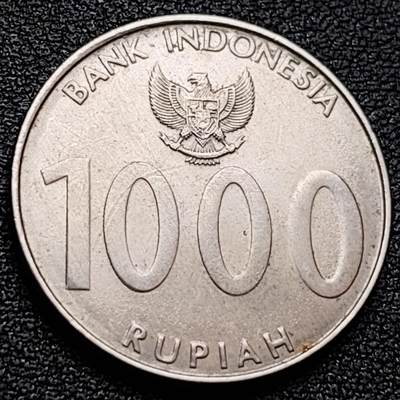 泉币菌-第157场-跨年欢乐场（特修改截拍时间为23:30分） - 印度尼西亚1000盾 24mm 亚洲币