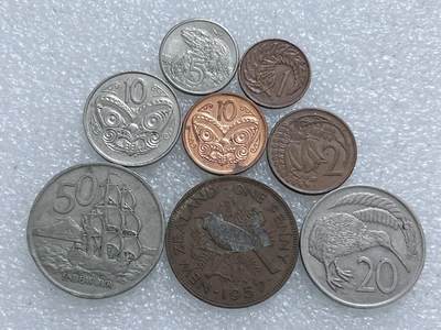 第一海外回流一元起拍收藏 散集专场  第285期 - 新西兰不同面值硬币 8枚