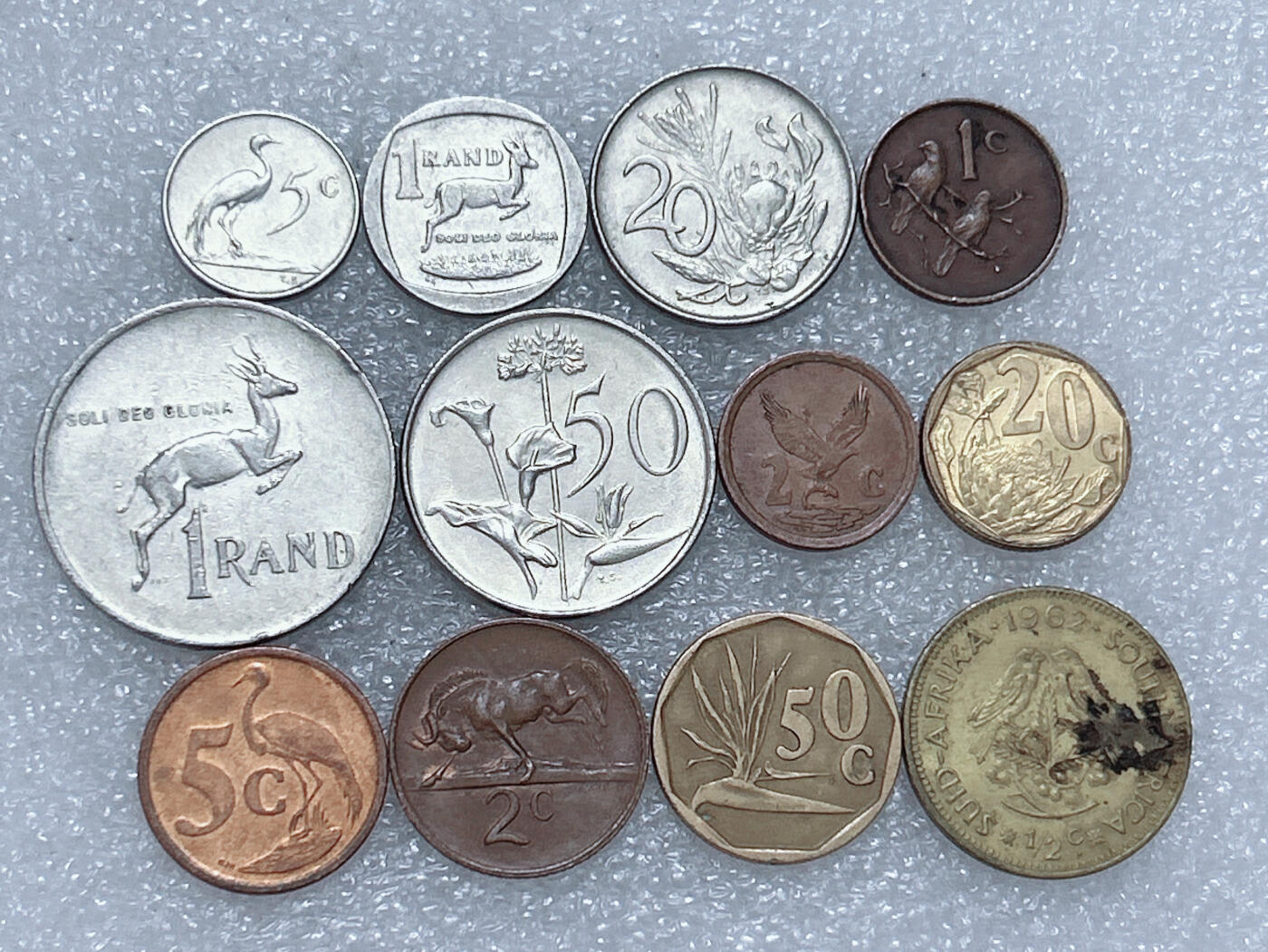 第一海外回流一元起拍收藏 散集专场  第285期 南非不同面值硬币 12枚
