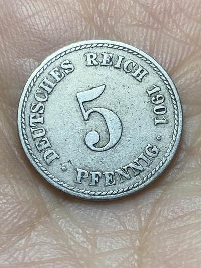 2026年第二场(总第一百七十一场）外国好品散币场(免佣金) - 德意志帝国1901年5芬尼(威廉二世时期，A标柏林造)