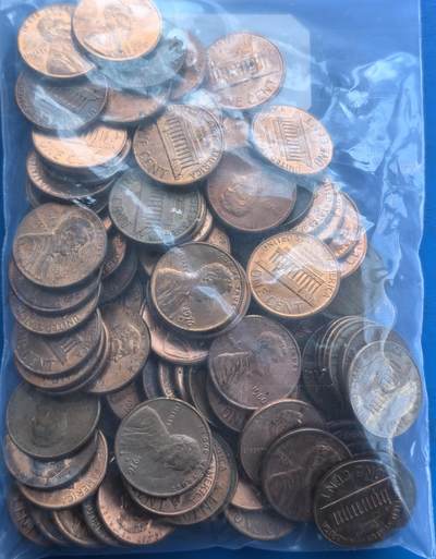 外国优质老铜币高银银币，周六九点倒数截拍，满百包邮，持续收拍 - 美国1美分100个，273克