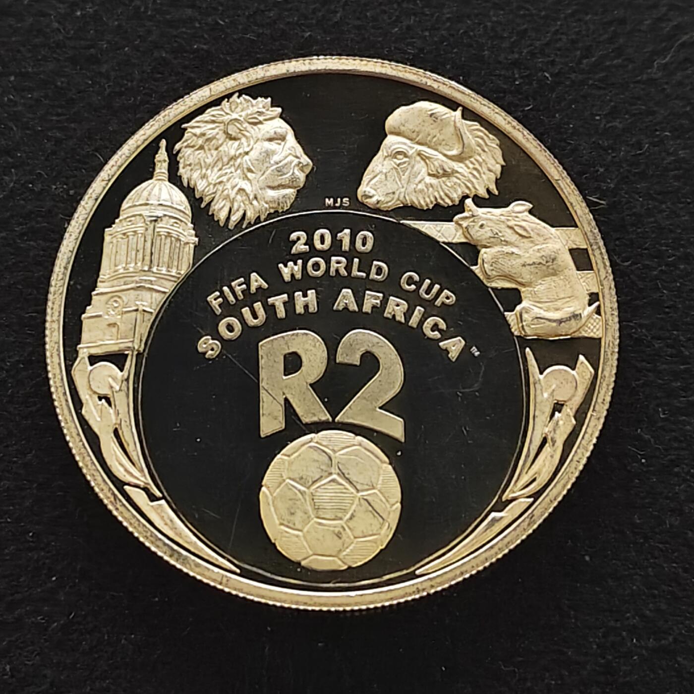 【全场包邮】纯粹捡漏拍491场（免费代拍第28场） 南非2007年2兰特南非世界杯精制（38.7毫米33.63克）纪念银币