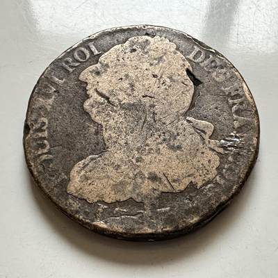 🌹外币初藏🌹🐯2026年第1场  每周二四六晚8️⃣点 接代拍 - 法国路易十六2索尔铜币 32.6毫米