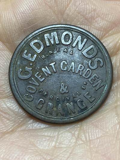 2026年第二场(总第一百七十一场）外国好品散币场(免佣金) - 少见–英国🇬🇧1先令商业代币(伦敦西区科文特花园与格兰杰区域的商户代币)