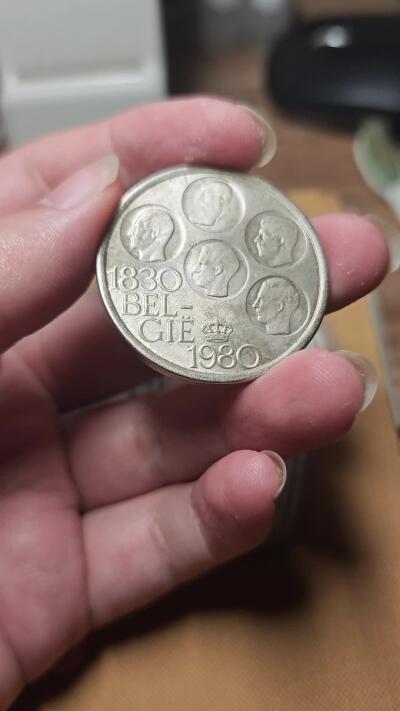 1980年比利时独立150周年纪念500法郎普制银币