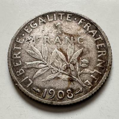 🌹外币初藏🌹🐯2026年第1场  每周二四六晚8️⃣点 接代拍 - 法国1908年一法郎银币
