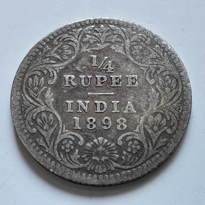 🌹外币初藏🌹🐯2026年第1场  每周二四六晚8️⃣点 接代拍 英属印度1898年1/4卢比银币