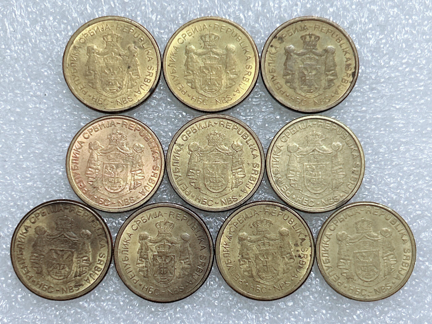 第一海外回流一元起拍收藏 散集专场  第285期 塞尔维亚1第纳尔硬币 10枚