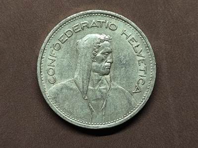 【日月同辉 第1场】元旦首场 无买家佣金 世界钱币 银币 - 【银币】1953年瑞士5法郎银币