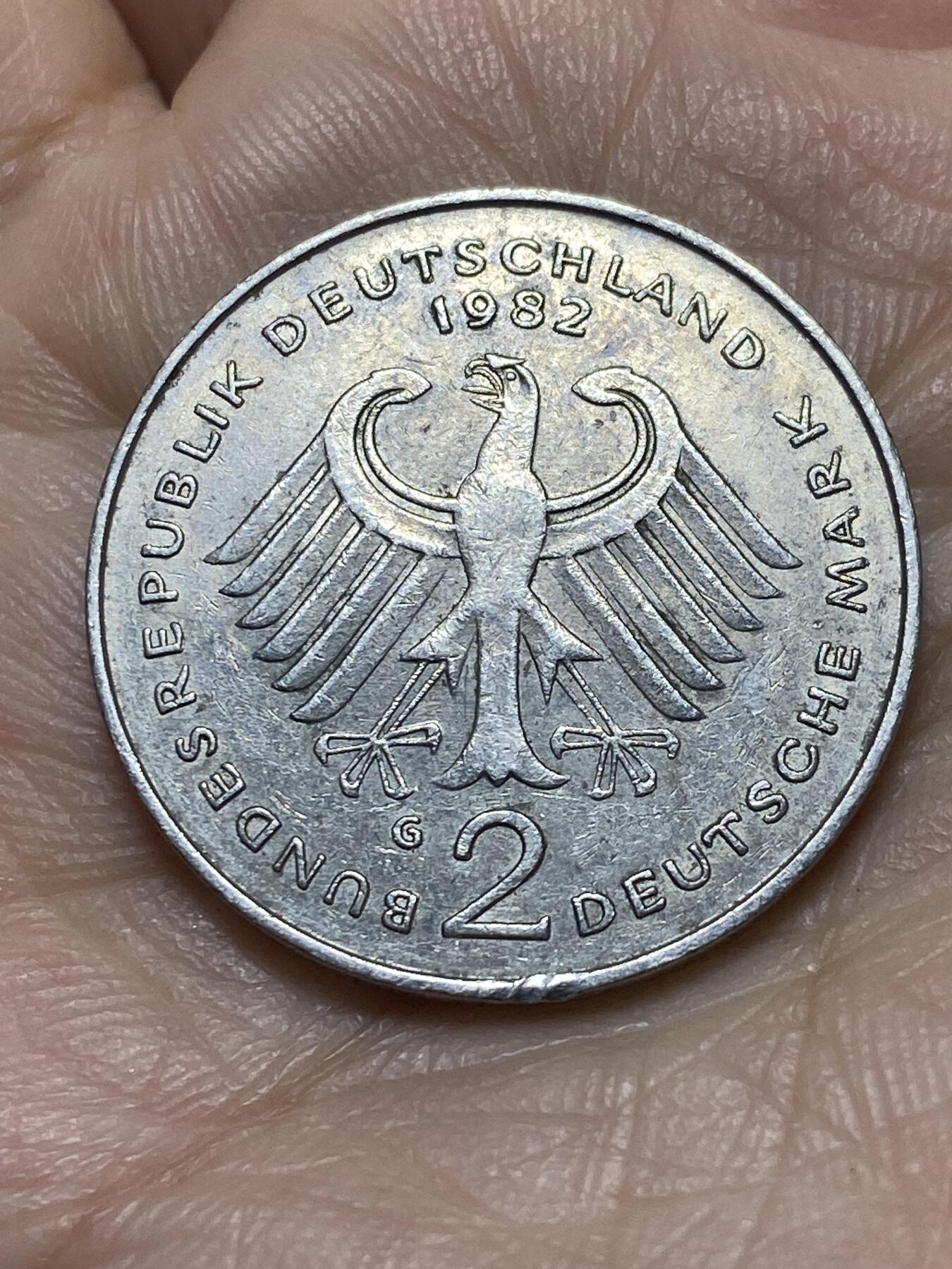 2026年第二场(总第一百七十一场）外国好品散币场(免佣金) 德国🇩🇪1982年2德国马克(G标，卡尔斯鲁厄造)