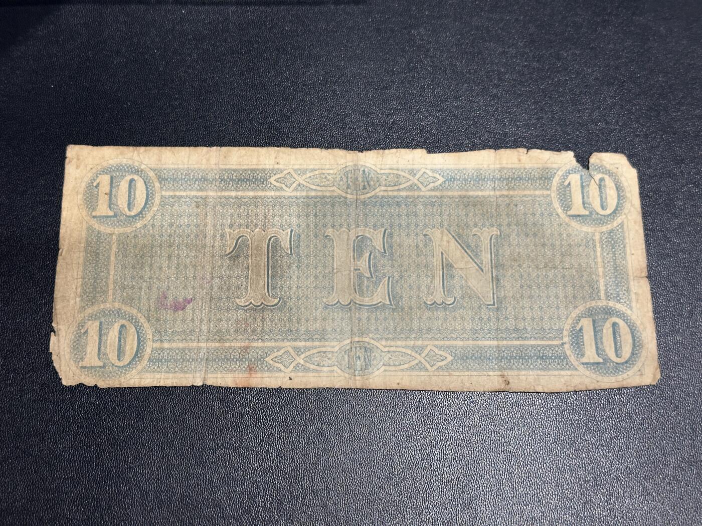 《外钞收藏家》第五百九十八期（2026年新年第一场）（本平台长期征集拍品、欢迎藏友们联系合作） 美国同盟政府1864年10元 品相如图