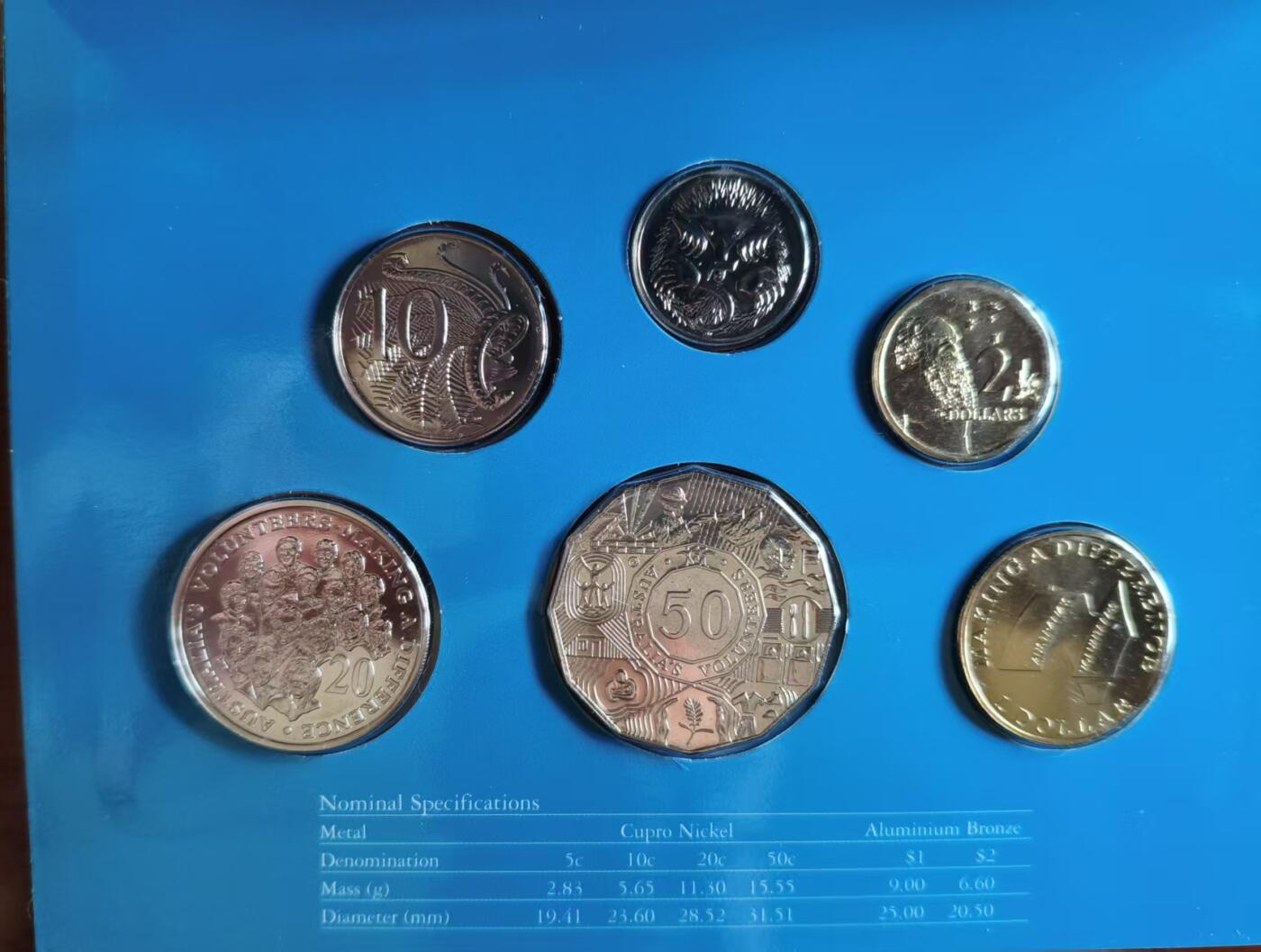 ❤️【币观天下】❤️ 第337期钱币拍卖- 2026.1.2周五晚上6点半场-长期征集拍品 澳大利亚2003年澳大利亚志愿者MS 20分/50分和1元都是为志愿者特别发行