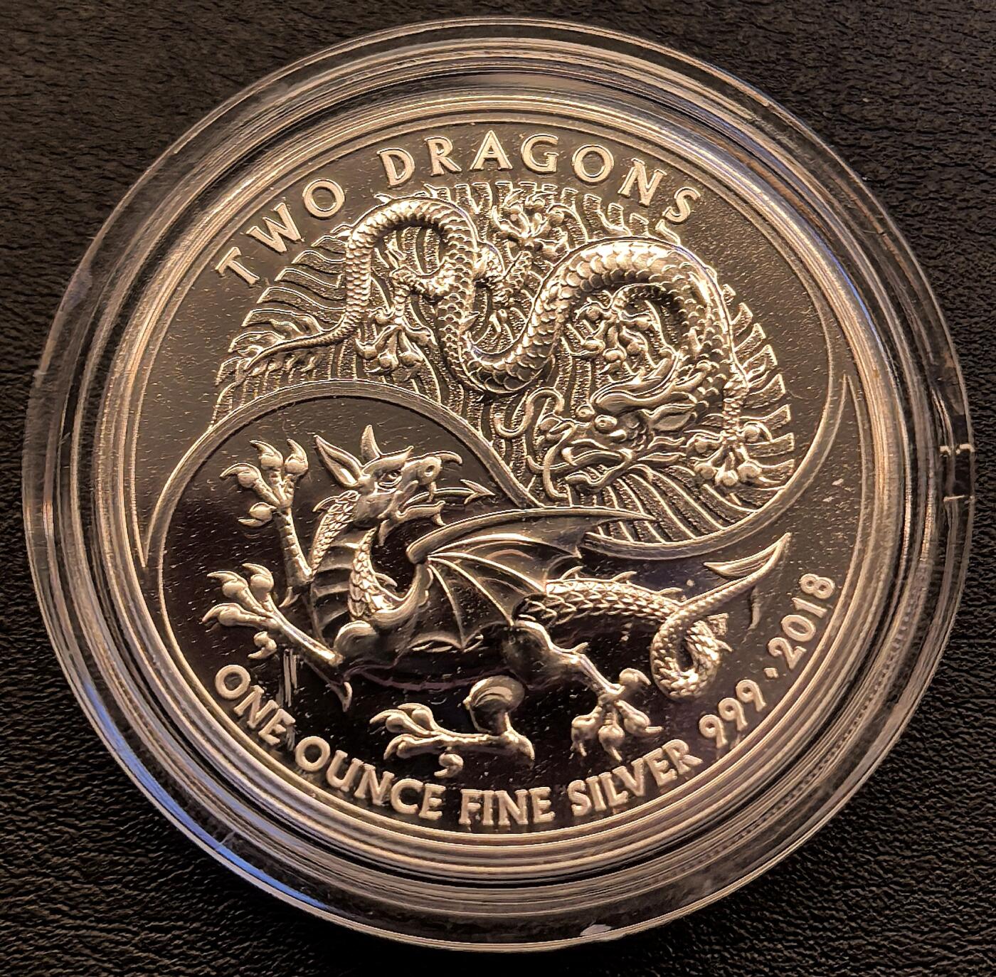 凡希社世界钱币微拍第三百十六期 2018英国双龙1盎司银币全品