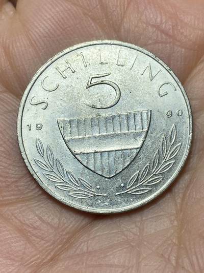 2026年第二场(总第一百七十一场）外国好品散币场(免佣金) - 奥地利🇦🇹1990年5先令(二战后共和国时期第三版)