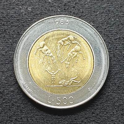 【全场包邮】纯粹捡漏拍490场（免费代拍第27场） - 圣马力诺1983年500里拉核威胁双色币