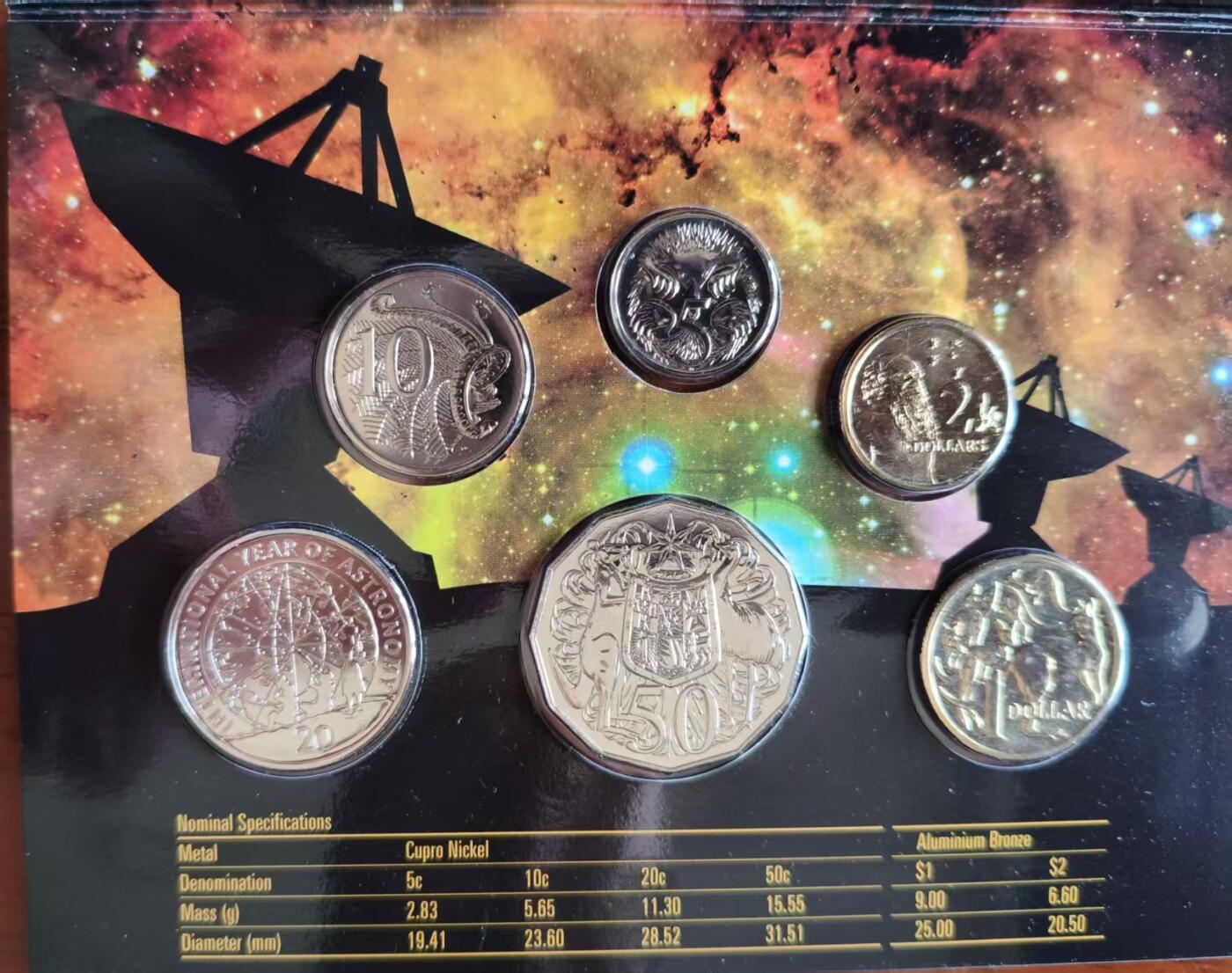 ❤️【币观天下】❤️ 第337期钱币拍卖- 2026.1.2周五晚上6点半场-长期征集拍品 澳大利亚2009年国际天文年MS 20分只在MS里封装，而一元则只在PS里才有，也许就是澳皇的套路