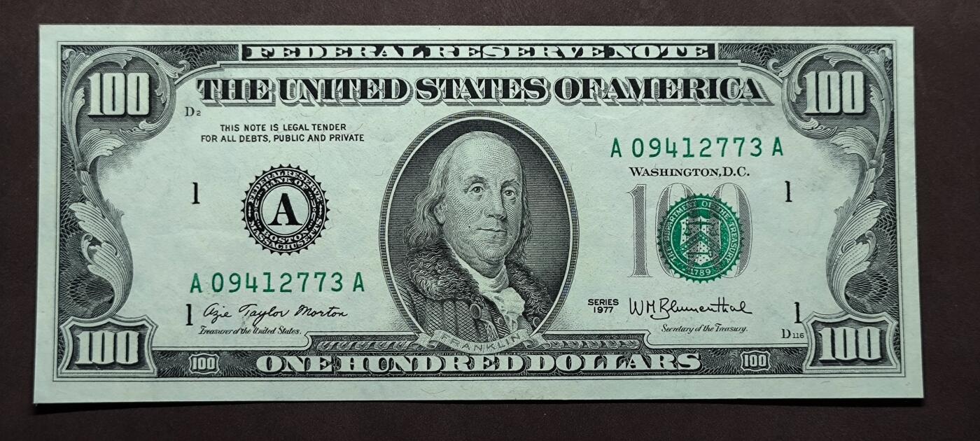 【日月同辉 第1场】元旦首场 无买家佣金 世界钱币 银币 1977年100美元