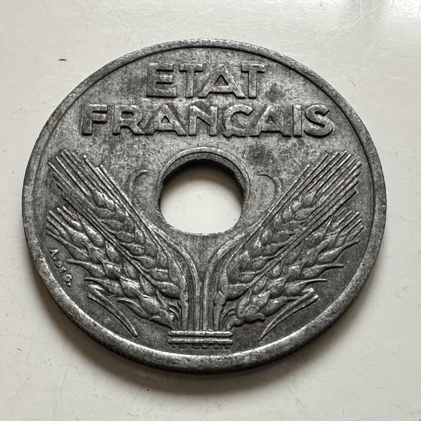 🌹外币初藏🌹🐯2026年第1场  每周二四六晚8️⃣点 接代拍 法国1941年维希政府20分 锌币