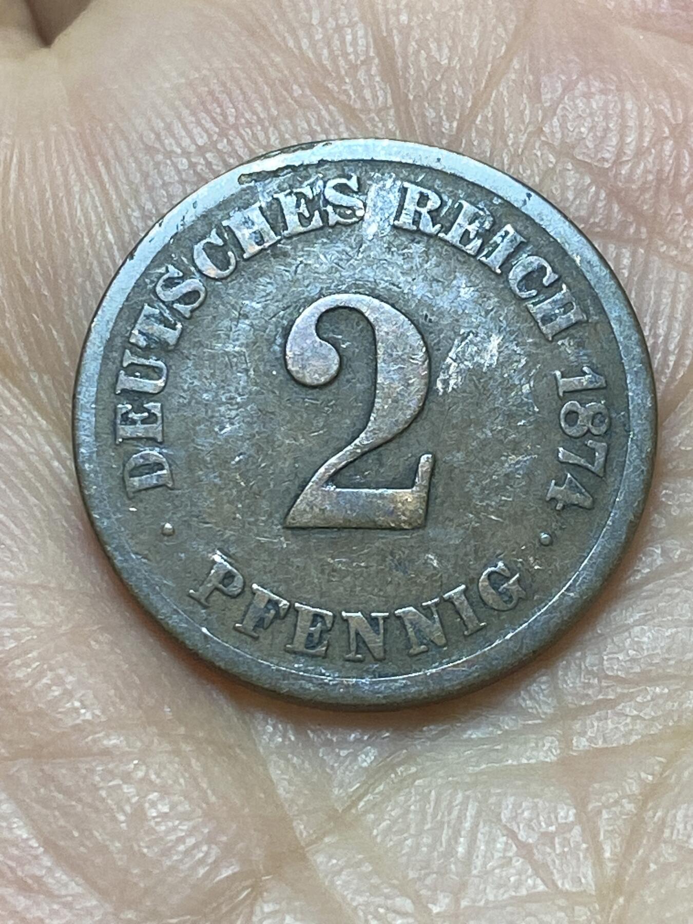 2026年第二场(总第一百七十一场）外国好品散币场(免佣金) 稀少版别–德意志帝国1874年2芬尼(威廉一世时期，E标德累斯顿造)